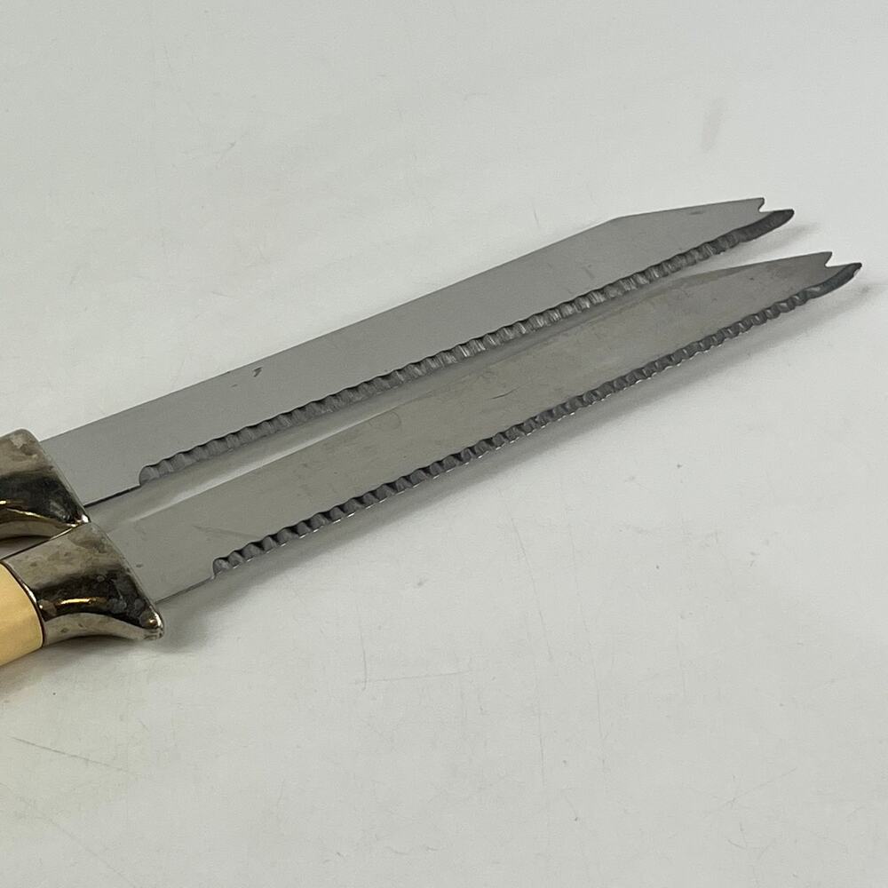 Vintage Regent Sheffield Miracle Worker Frozen Food Knives Serrated England x2 - Picture 7 of 9